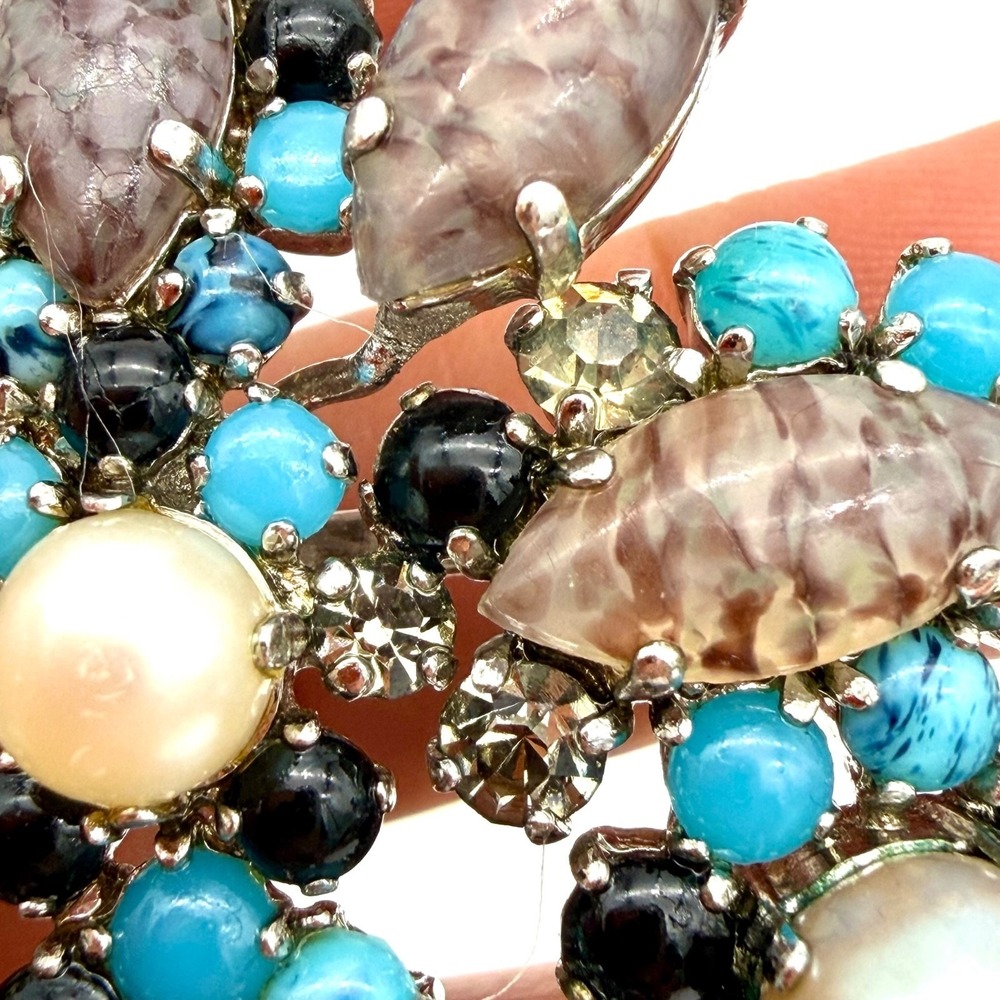 Vtg 1965 Christian Dior Gropoix Glass Brooch Pendant  Grosse Germany - Picture 15 of 16